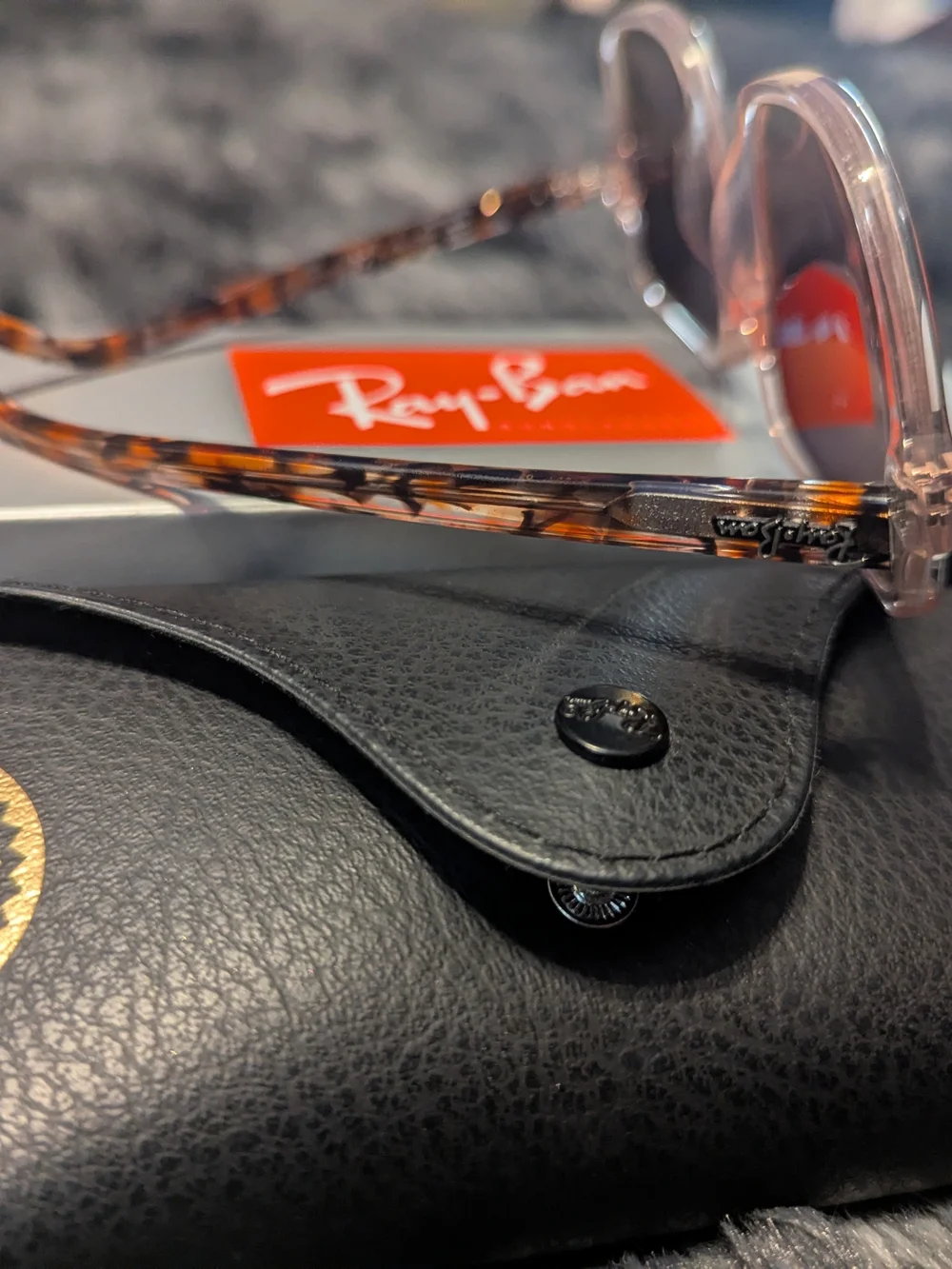 Ray-Ban Women’s Square Sunglasses in Pink and Brown Gradient